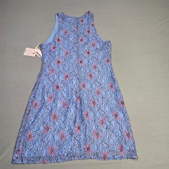 Avec Les Filles Womens Blue Lace Sleeveless‎ Floral Shift Dress NWT Size 12 - Picture 15 of 15